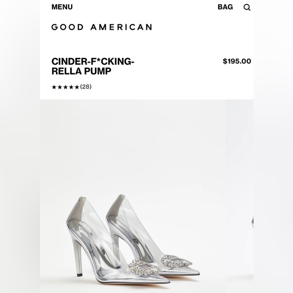 NWT Good American Cinderella Clear Jeweled Heels Size 6.5 - Picture 2 of 9